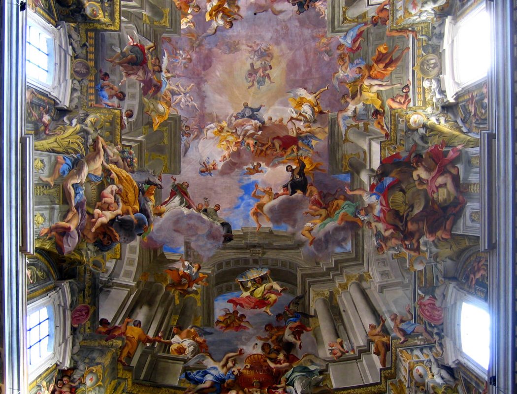 Andrea Pozzo, Triomphe de Saint Ignace de Loyola, Eglise Saint-Ignace Rome, 1690