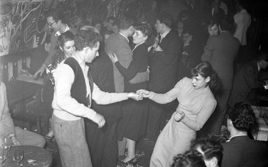The Tabou night club located in a basement in Saint-Germain-des-Prés in Paris in 1950